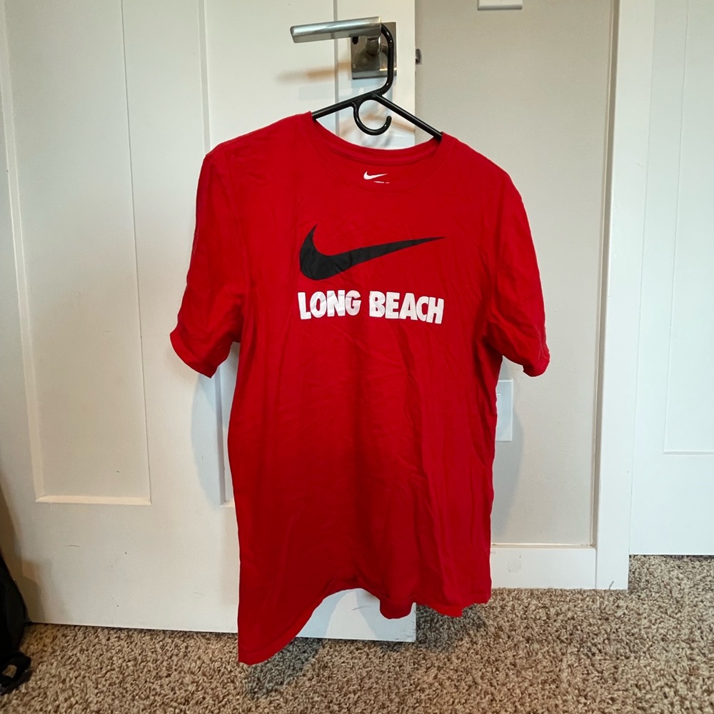 Red Nike Long Beach t-shirt